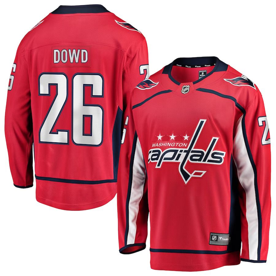 Men Washington Capitals 26 Nic Dowd Fanatics Branded Red Home Breakaway Player NHL Jersey